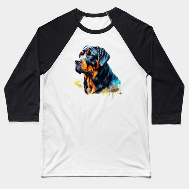 Rottweiler dog Baseball T-Shirt by Mr hicham